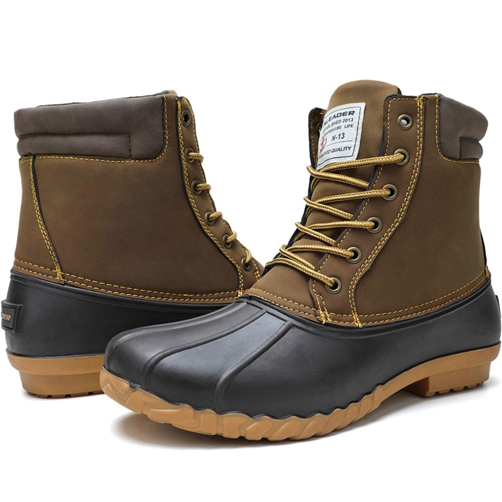 ALEADER Mens Duck Boot | Waterproof Shell | Fur Lined Insulated Winter Snow Boot